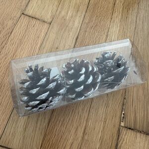 Set of 3 Wondershop Christmas Silver Pine Cone Ornaments